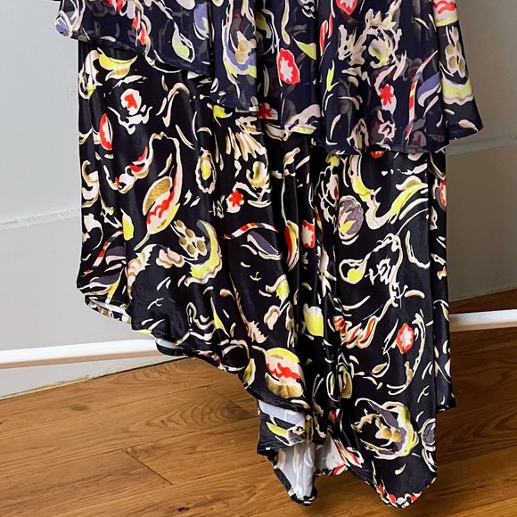 Asymmetrical Midi Dress with Pattern - Finery London | Size 2 Small - Picture 7 of 9